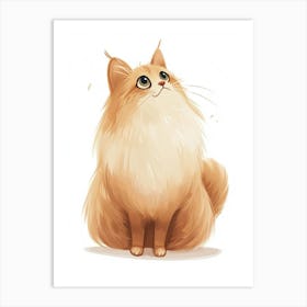 Somali Cat Clipart Illustration 3 Art Print