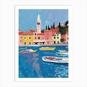 Travel Poster Happy Places Rovinj 1 Art Print