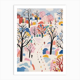 Winter Snow London Snow Illustration 3 Art Print