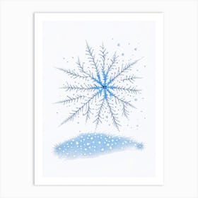 Frozen, Snowflakes, Pencil Illustration 3 Art Print