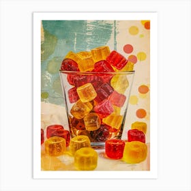 Candy Sweets Retro Collage 3 Art Print