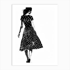 Polka Dot Dress 3 Art Print