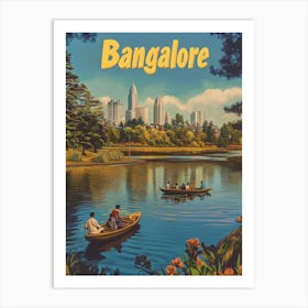 Aihrgdesign A Retro Travel Poster For Bangalore 5 Art Print