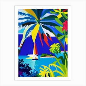 Grenadines Saint Vincent And The Grenadines Colourful Painting Tropical Destination Art Print