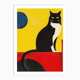 Cat On The Wall Art Print