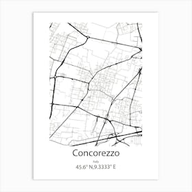 Concorezzo,Italy Minimalist Map Art Print