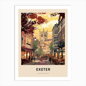 Devon Vintage Travel Poster Exeter Art Print