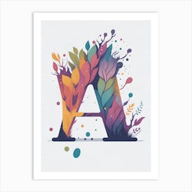 Colorful Letter A Illustration 138 Art Print