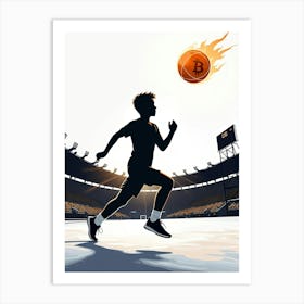 Basketball Player In The Stadium Art Print