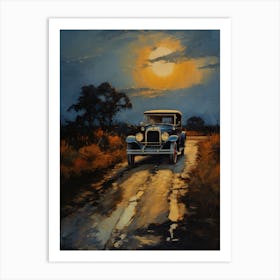 Old Car On The Road Art Print