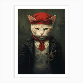 Gangster Cat Japanese Bobtail 3 Art Print