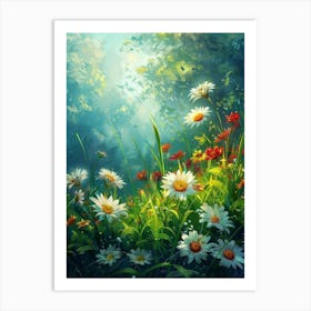 Daisies In The Meadow 9 Art Print