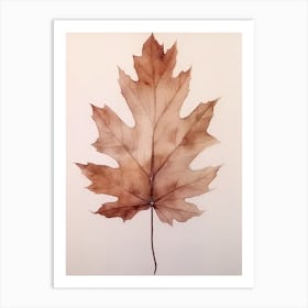 A Leaf In Watercolour, Autumn 3 Art Print