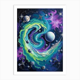 Flux Schnell Bold Acrylic Painting Galaxy Wall Art With Swirli 3 1 Art Print