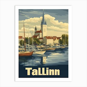 Aihrgdesign A Retro Travel Poster For Tallinn 2 Art Print