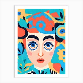 Girl With Flowers 7 Art Print