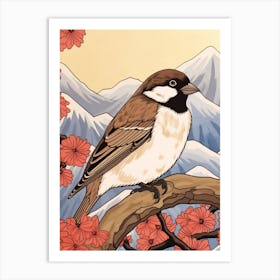 Bird Illustration House Sparrow 3 Art Print