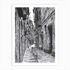 Narrow Street Of Sant Pere Art Print