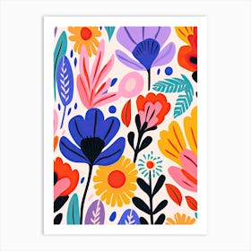 Petal Ballet; Matisse Style Whimsical Dance Art Print