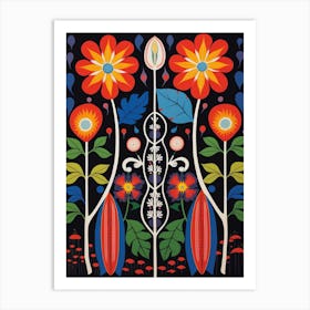 Flower Motif Painting Moonflower Art Print