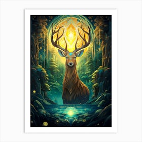 Deer In The Forest 1 Art Print