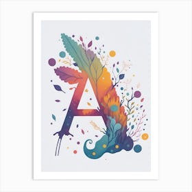 Colorful Letter A Illustration 20 Art Print