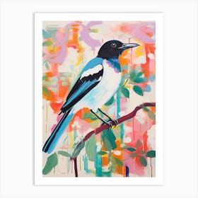 Colourful Bird Painting Magpie 5 Art Print