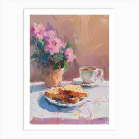 Pink Breakfast Food Hash Browns 1 Art Print