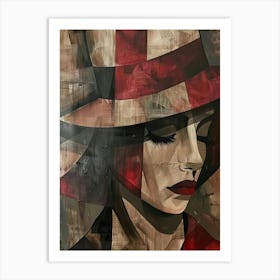 Woman In Red Hat 5 Art Print