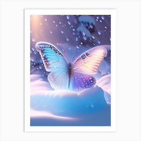 Butterfly In Snow Holographic 1 Art Print