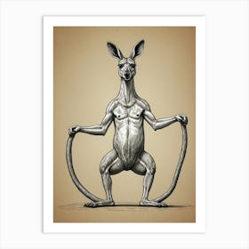 Kangaroo With Rope Art Print