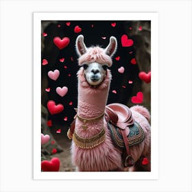 Valentine'S Day Llama 1 Art Print