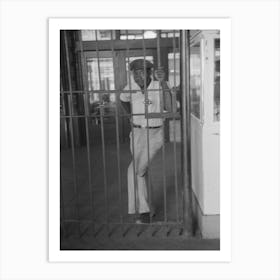 Untitled Photo, Possibly Related To Waiting Behind Barricade At Streetcar Terminal, Oklahoma City, Oklahoma Art Print