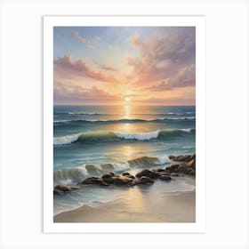 Sunset At The Beach Art Print