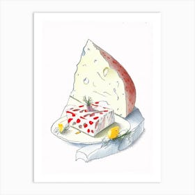 Appenzeller Cheese Dairy Food Pencil Illustration 2 Art Print