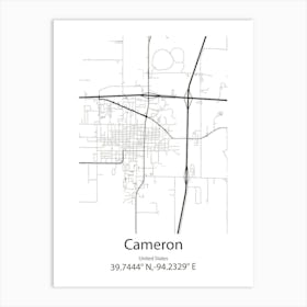 Cameron Park,United States Minimalist Map Art Print