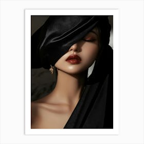 Sexy Woman In Black Art Print