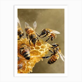 Africanized Honey Bee Realism Illustration 13 Art Print