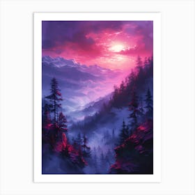 Sunset In The Mountains 23 Art Print