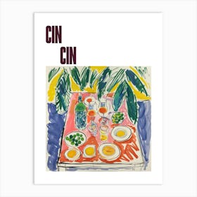 Cin Cin Poster Summer Wine Matisse Style 1 Art Print