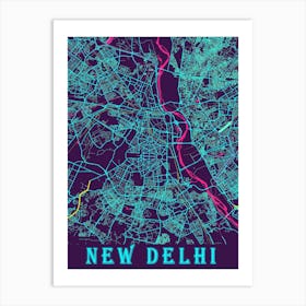 New Delhi Map Poster 1 Art Print