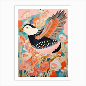 Maximalist Bird Painting Puffin Art Print