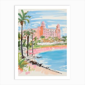 The Breakers   Palm Beach, Florida   Resort Storybook Illustration 3 Art Print