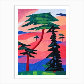 Norway Spruce Tree Cubist Art Print