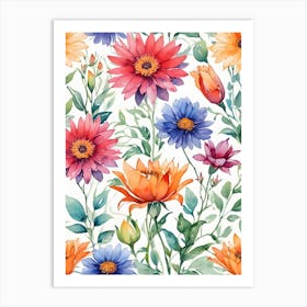 Watercolor Flowers 35 Art Print