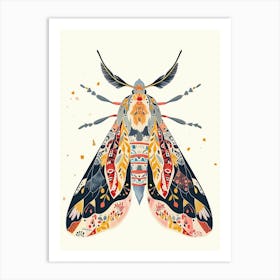 Colourful Insect Illustration Moth 40 Art Print