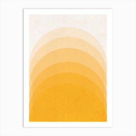 Gradient Sun Rising Mustard Abstract Art Print