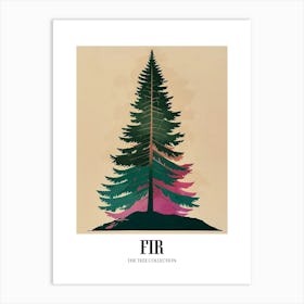 Fir Tree Colourful Illustration 4 Poster Art Print