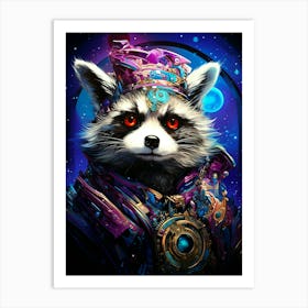 Galaxy Raccoon Art Print