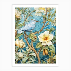 Blue Bird On A Tree Art Print